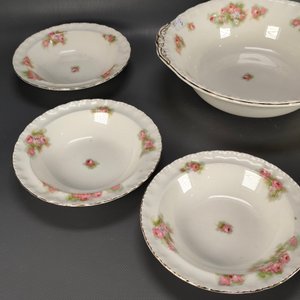 Juego de Compoteras de Loza Inglesa Grindley Creampetal con Flores Rosas - imagen 3