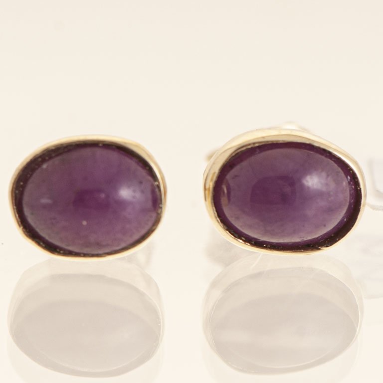 Par de aretes de oro con rubíes - imagen 1