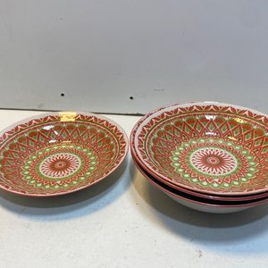 Conjunto de Cerámica Decorativa: Plato de Aceitunas, Cuencos Geométricos y Ensaladera - imagen 6
