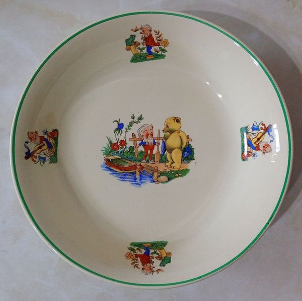 Plato Hondo Infantil Antiguo Lozur Diseño Fritz Baumgarten - imagen 1
