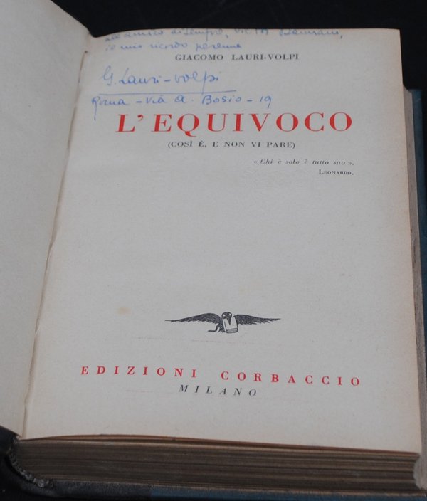 Libro L Equivoco con cubierta de cuero y notas manuscritas - imagen 3