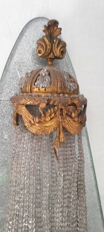 Aplique de Pared Antiguo en Bronce y Cristal - imagen 3