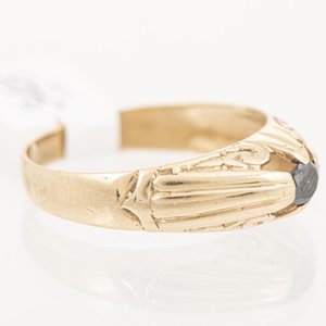 Anillo Solitario Hombre Oro 18k con Brillante Negro 20p - imagen 2
