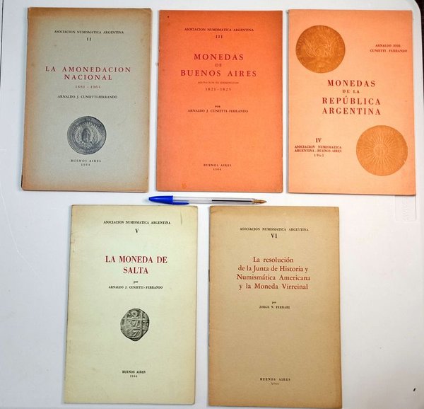 Lote de 5 Publicaciones de la Asociación Numismática Argentina sobre Monedas - imagen 1