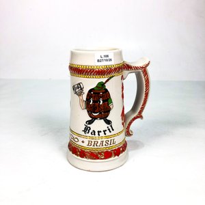 Jarra Cerveza Porcelana "Sport Club Internacional" Brasil 18cm - imagen 1