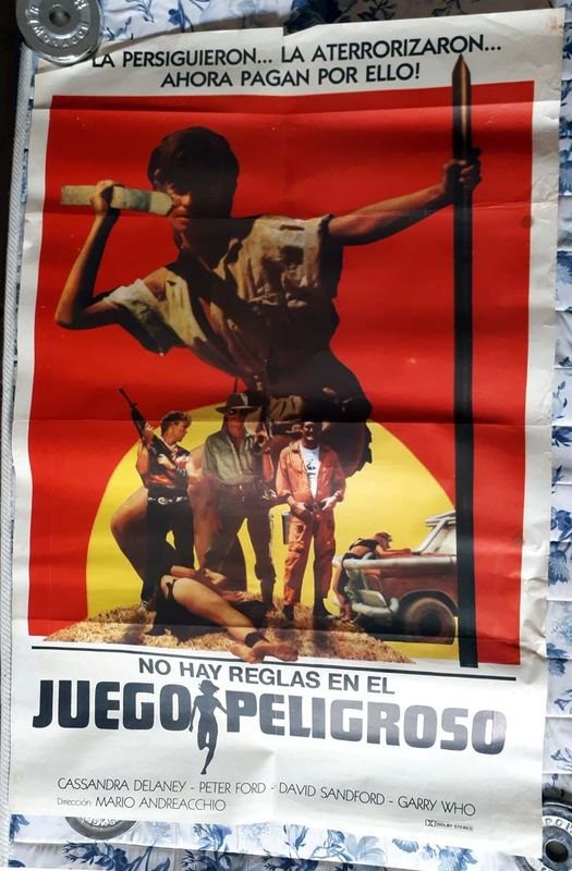 Poster Original "No hay reglas en el juego peligroso" (Fair Game) 1986 - 72 x 106 cm