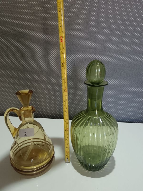 Dos botellones de cristal antiguos para decoración - imagen 5