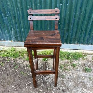 Banqueta de Madera Rústica con Respaldo - imagen 2