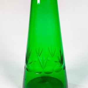 Botellón Cónico de Cristal Verde Tallado con Espigas y Tapón - 42 cm - imagen 2