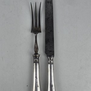 Juego de Cubiertos Christofle: Tenedor y Cuchillo de Plata - imagen 2