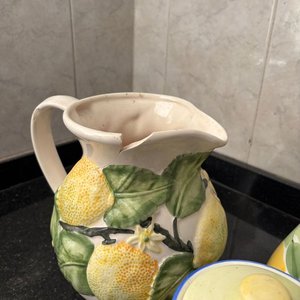 Jarra, Azucarera y Jarrón Decorativos Estilo Italiano con Limones - imagen 2