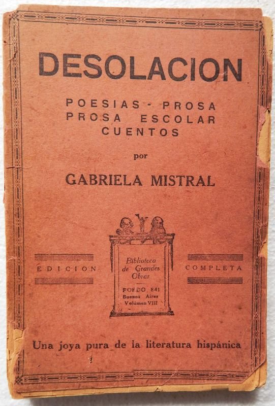 Libro de poesías y prosa de Gabriela Mistral