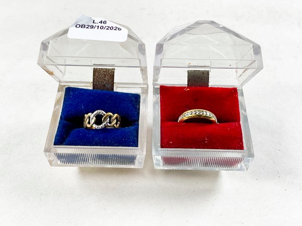 Dos Anillos con Zirconias y Diseño Calado - imagen 1
