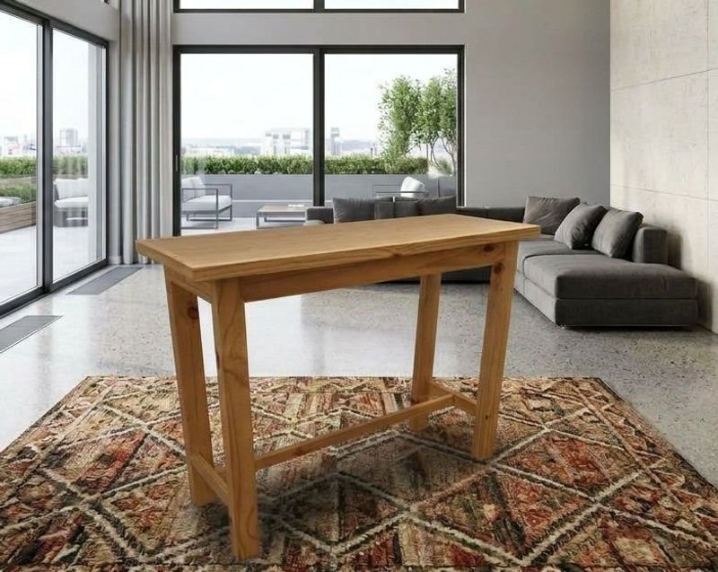 Barra Desayunadora Moderna de Madera de Pino Natural