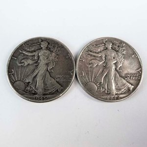 Lote siguiente: 2 Monedas de Plata de EE.UU. Medio Dólar "Walking Liberty" 1942 y 1945