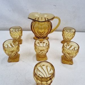 Lote anterior: Juego de Jarra y 6 Vasos Vintage con Diseño en Relieve Ambarino