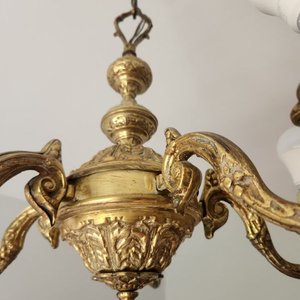 Lámpara de Colgar de Bronce con 4 Picos de Luz Estilo Clásico - imagen 2