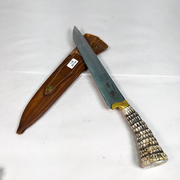 Cuchilla de Colección con Mango de Tatu y Vaina de Cuero - imagen 1
