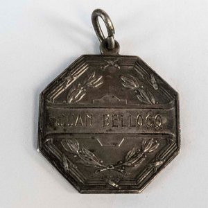 Medalla Jockey Club Buenos Aires 1946 Juan Belloco Cobre Plateado Esmalte - imagen 2