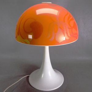 Lámpara de Diseño Tipo Hongo en Acrílico Naranja y Blanco - imagen 1