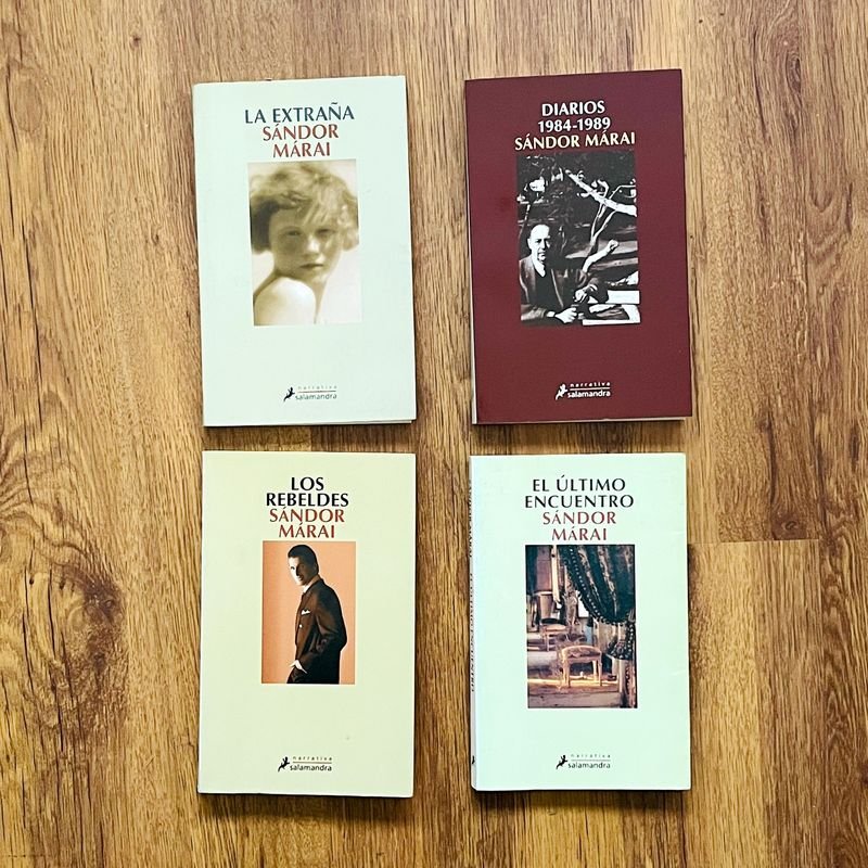 Lote de 4 Libros de Sándor Márai: "Los rebeldes", "La extraña", "El último encuentro" y "Diarios 1984-1989"