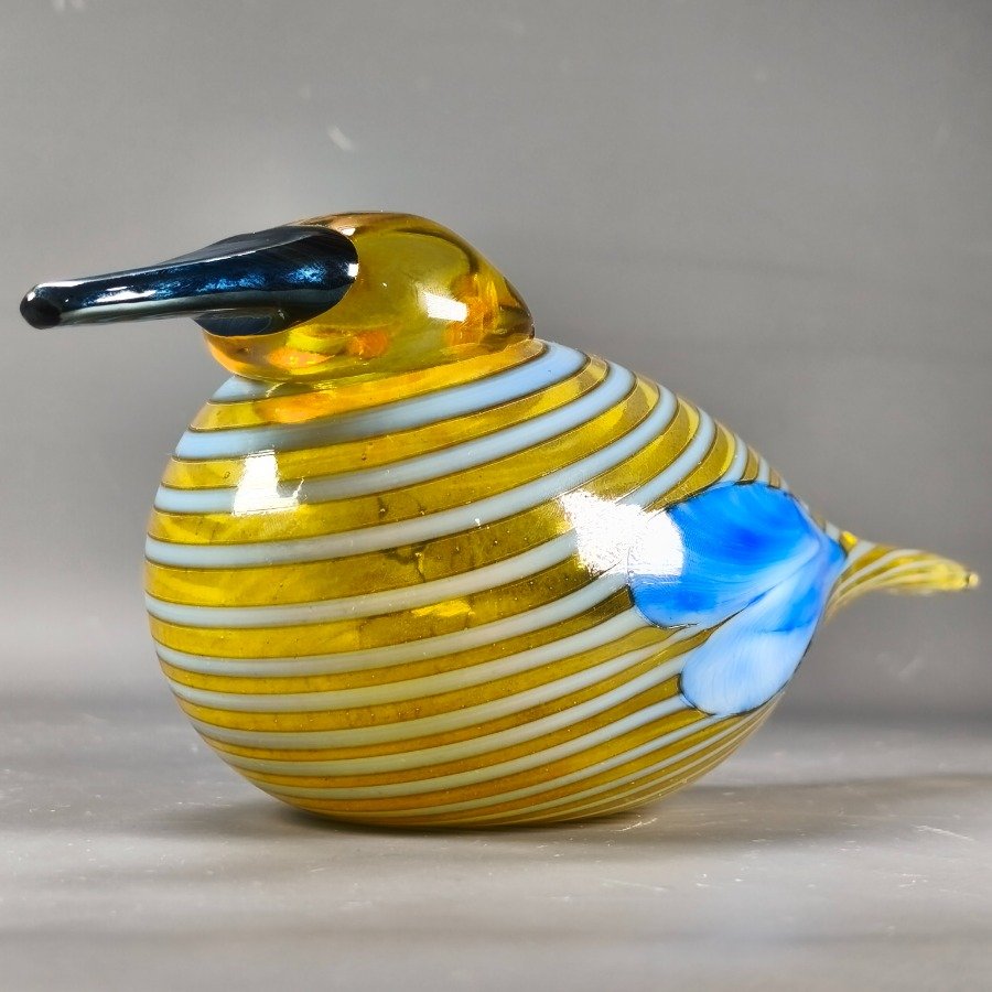 Figura Finlandesa en vidrio soplado con fisonomía de pájaro diseñada por OIVA TOIKKA - imagen 9