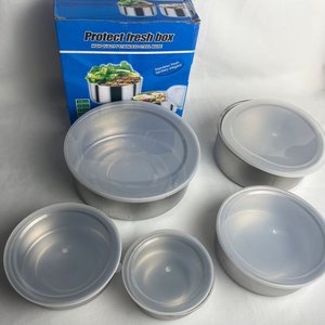 Set de 5 Tuppers Redondos de Acero Inoxidable con Tapas - imagen 3