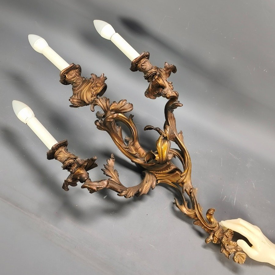 Lámparas de pared francesas ornamentales en bronce - imagen 6