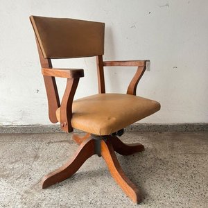 Sillón de Roble Giratorio y Reclinable con Posabrazos - imagen 1