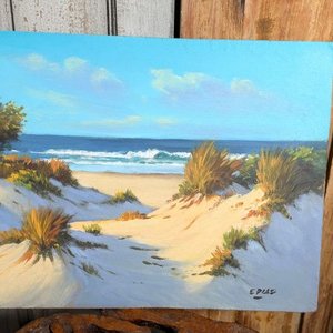 Eduardo Díaz - Óleo "Dunas" sobre cartón, 40x30cm - imagen 2