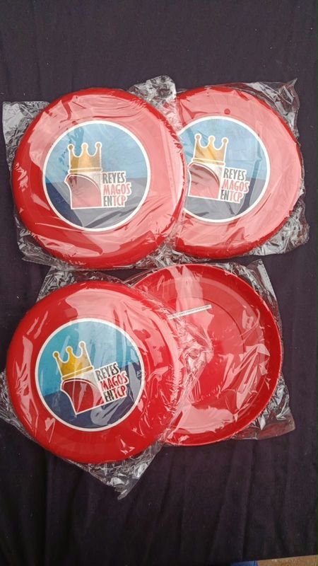 Discos Voladores Rojos con Logo Reyes Magos