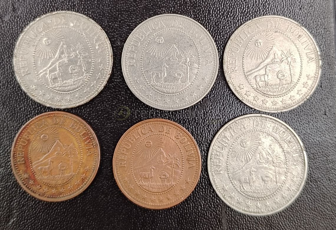 Lote de 6 Monedas de Bolivia