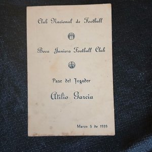 Tarjeta Histórica Pase Atilio García a Nacional - 5 Marzo 1939 - imagen 2
