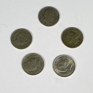 Cinco Monedas de Plata 50 Centésimos Uruguayas - imagen 3