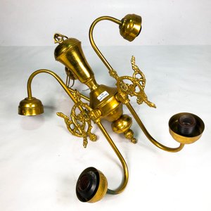 Araña de Bronce con Cinco Luces - imagen 2