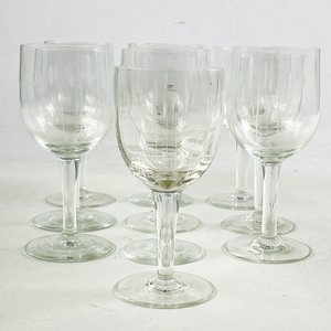 Diez Copas de Cristal Hialino Tallado - imagen 3