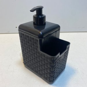 Escurridor de Platos Blanco y Dispensador de Jabón Negro de Plástico - imagen 3