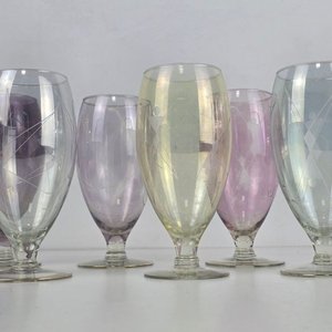 12 Copas Vintage de Cristal Tallado - imagen 4