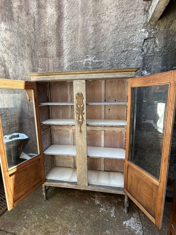 Antigua Biblioteca en roble americano con pátina blanca - imagen 8