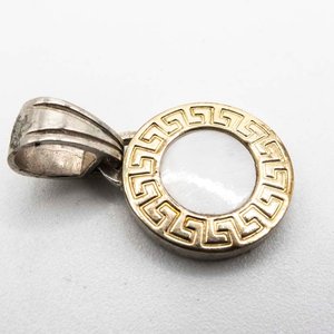 Dije Doble de Plata y Oro con Diseño Griego - imagen 2