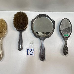 Set de 2 Espejos de Mano y 2 Cepillos Antiguos - imagen 3