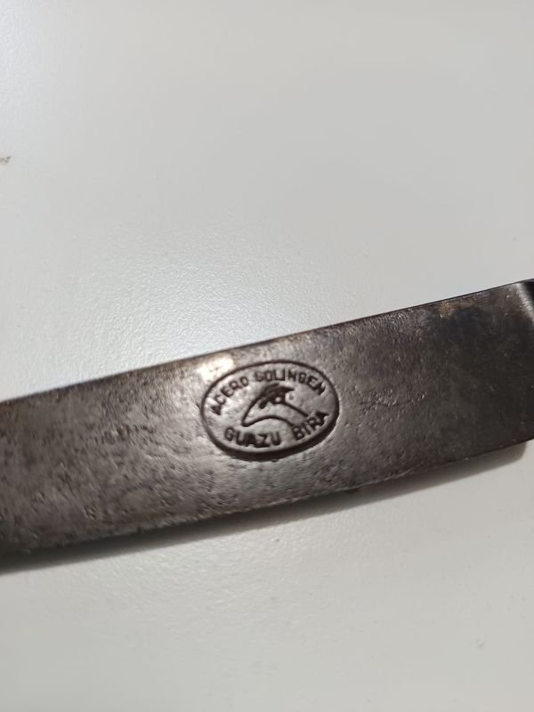 Cuchillo de Verijero Guazubira Cabo Metal Blanco con Hoja Larga - imagen 4