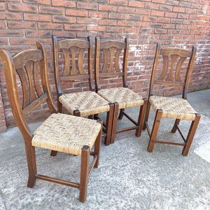 Juego de 4 Sillas de Madera Maciza con Asiento Tejido en Cardo - imagen 6
