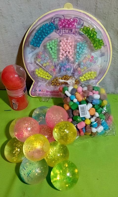 Set de Joyería DIY: Bolitas Slime, Cuentas y Kit para Crear Collares