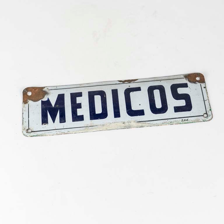 Lote anterior: Cartel de chapa esmaltada MEDICOS - Medidas: 8X25cm