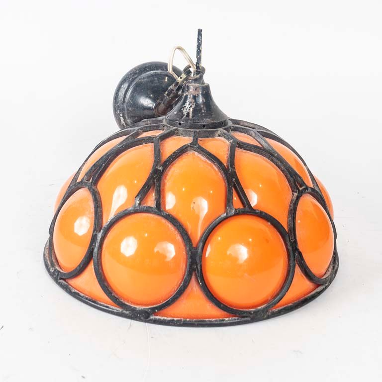 Colgante Acrílico y Metal Naranja Estilo Años 80