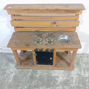 Cocina Infantil Rústica de Madera con Horno, Pileta y Accesorios - imagen 5