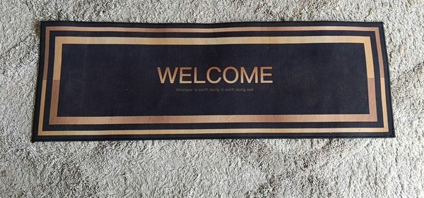 Alfombra de Entrada "Welcome" con Borde Dorado - imagen 1