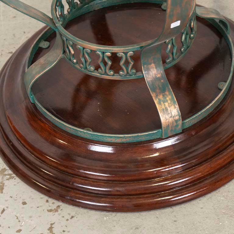 Base circular en hierro y madera para mesa de comedor - imagen 3