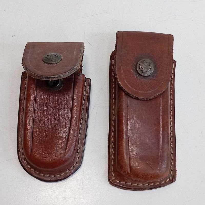 Estuches de Cuero para Navaja/Cartuchos y Parche Ruso